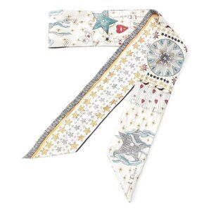 Dior Mitzah L'etoile Bee Star Silk Scarf White Multicolor